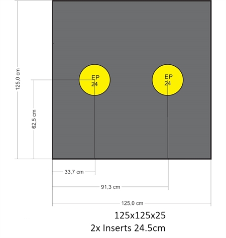 Eleven Target 25x125x125 Poly Target with 2/24.5cm Easy Pull Center
